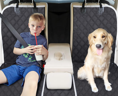 Premium Waterproof Dog Car Seat Cover with Mesh Perspective, Storage Bags, and Hammock Design - Scratch-Proof and Non-Slip for SUVs and Trucks