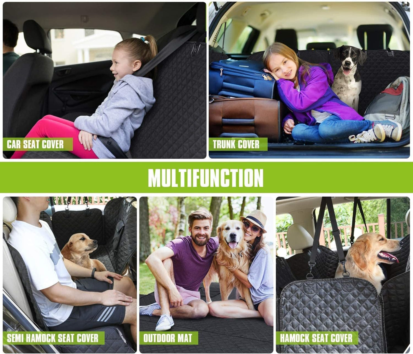 Premium Waterproof Dog Car Seat Cover with Mesh Perspective, Storage Bags, and Hammock Design - Scratch-Proof and Non-Slip for SUVs and Trucks
