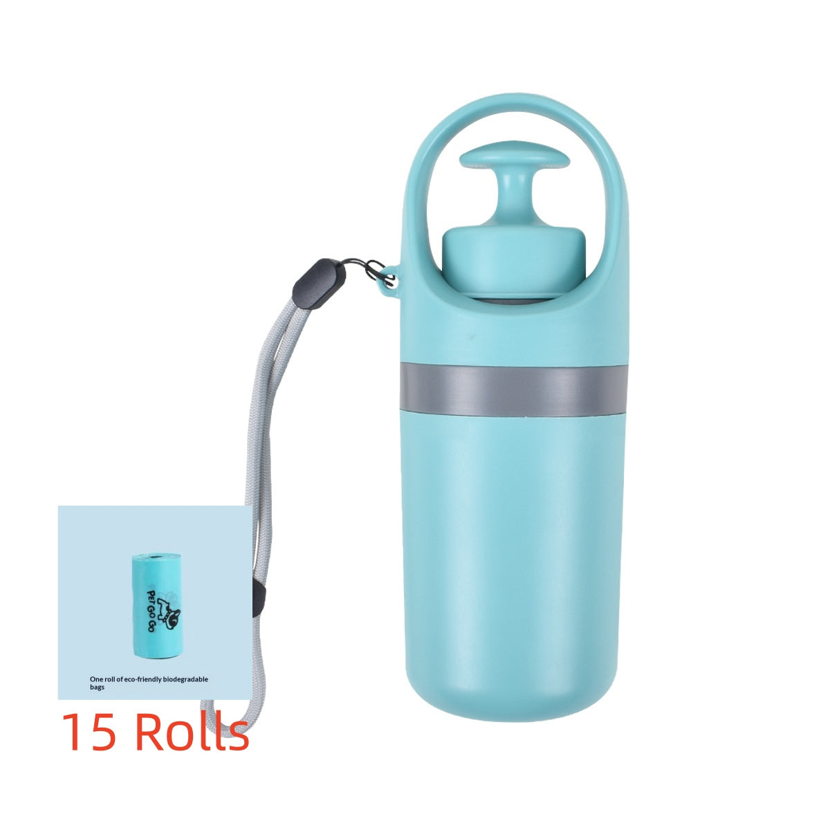 Portable Lightweight Dog Waste Scooper with Integrated Poop Bag Dispenser and Eight-Claw Shovel for Pet Clean-Up Solutions