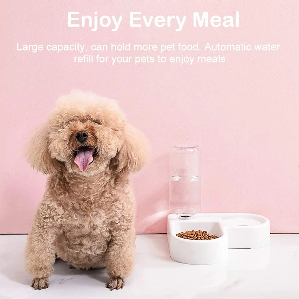 Automatic Pet Water Dispenser and Food Bowl for Dogs and Cats - Easy to Clean PP Design