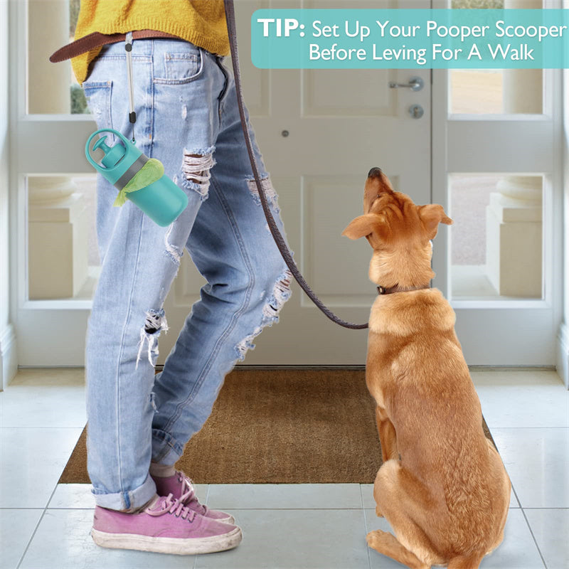 Portable Lightweight Dog Waste Scooper with Integrated Poop Bag Dispenser and Eight-Claw Shovel for Pet Clean-Up Solutions