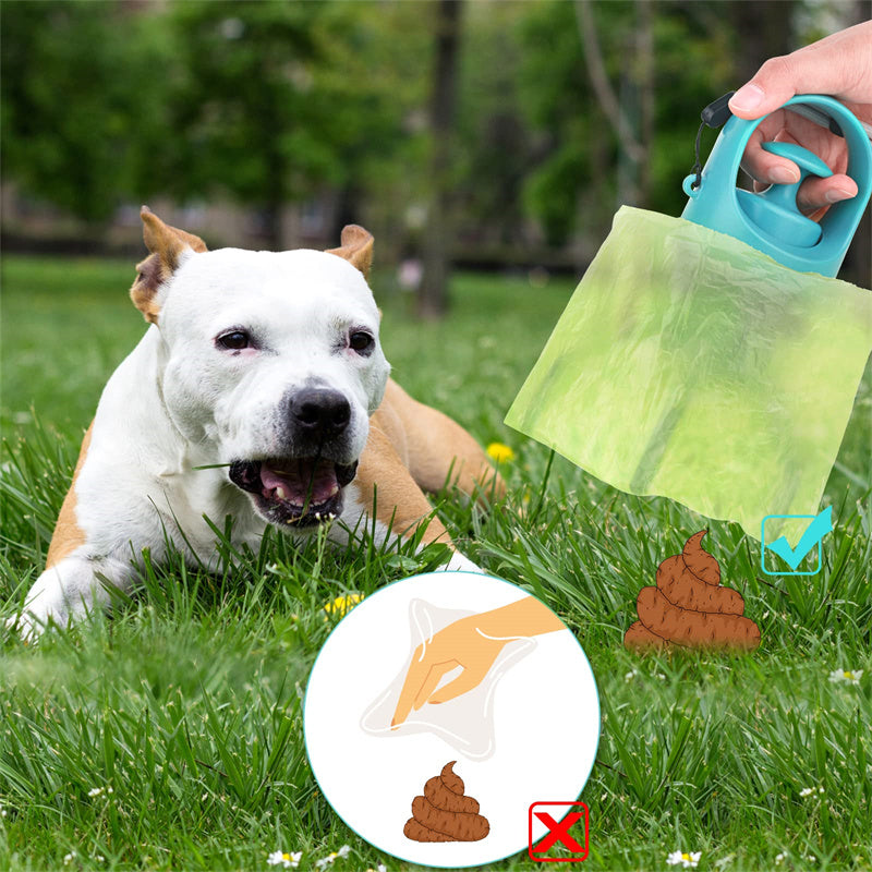 Portable Lightweight Dog Waste Scooper with Integrated Poop Bag Dispenser and Eight-Claw Shovel for Pet Clean-Up Solutions