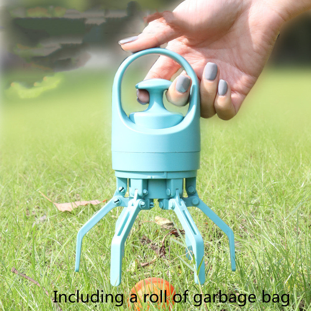 Portable Lightweight Dog Waste Scooper with Integrated Poop Bag Dispenser and Eight-Claw Shovel for Pet Clean-Up Solutions