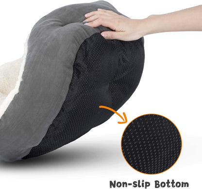 Indoor Small Dog and Cat Bed, 20-Inch Washable Flannel with Anti-Slip Bottom, Ideal for Puppies and Cats