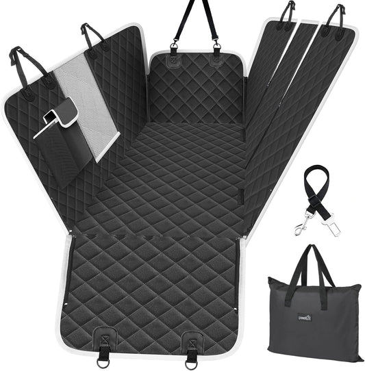 Premium Waterproof Dog Car Seat Cover with Mesh Perspective, Storage Bags, and Hammock Design - Scratch-Proof and Non-Slip for SUVs and Trucks
