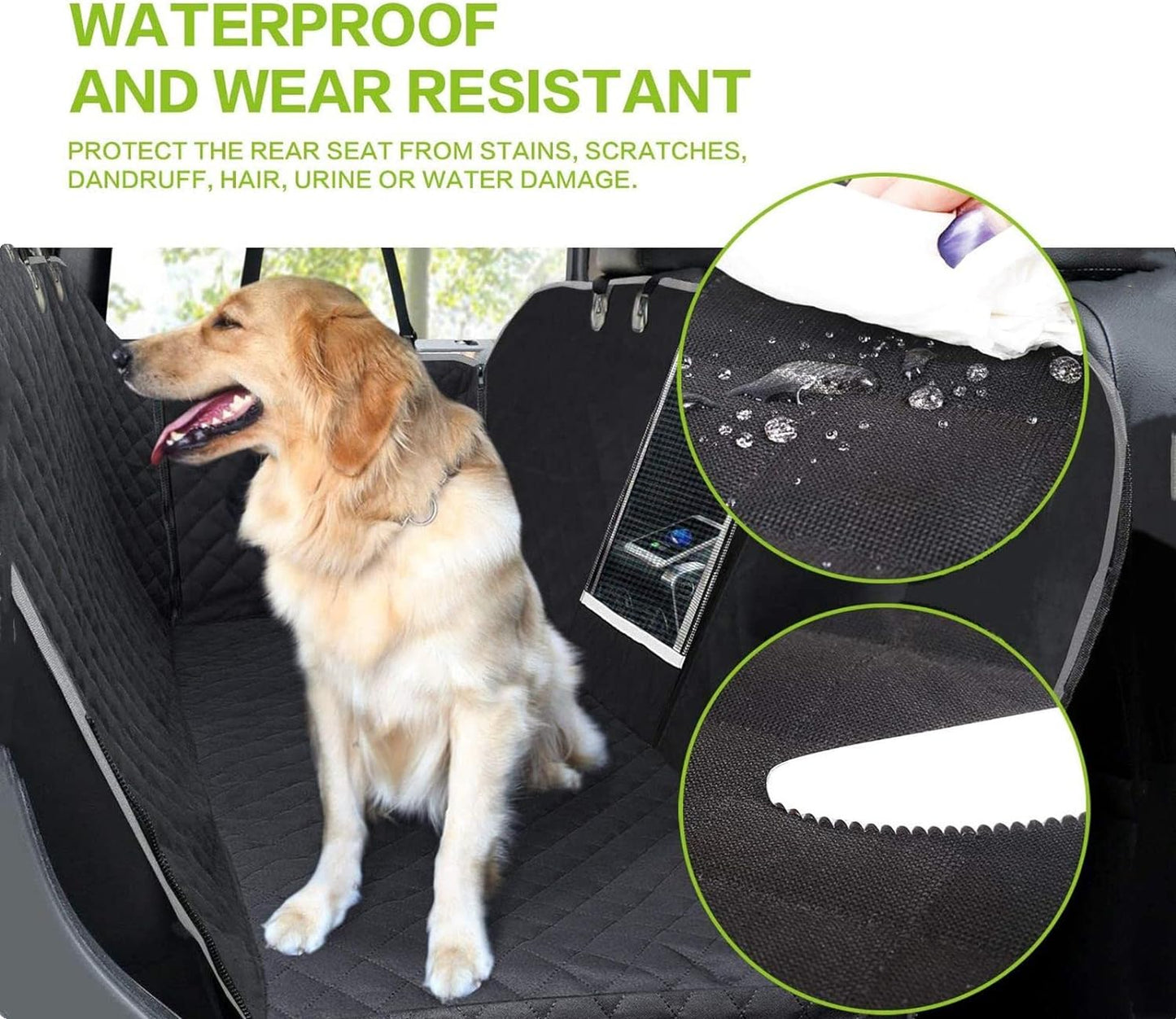 Premium Waterproof Dog Car Seat Cover with Mesh Perspective, Storage Bags, and Hammock Design - Scratch-Proof and Non-Slip for SUVs and Trucks