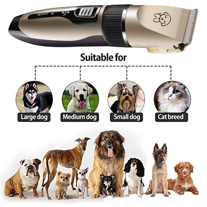 Rechargeable Cordless Pet Grooming Kit: Low Noise Dog and Cat Clippers with Scissor Comb