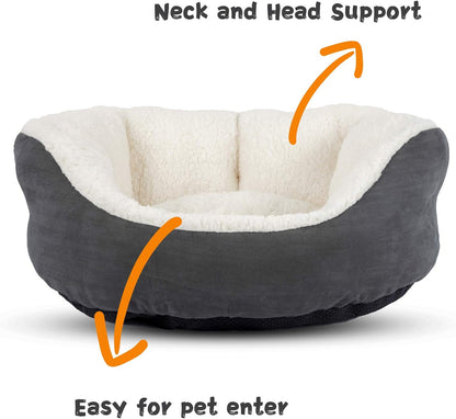 Indoor Small Dog and Cat Bed, 20-Inch Washable Flannel with Anti-Slip Bottom, Ideal for Puppies and Cats